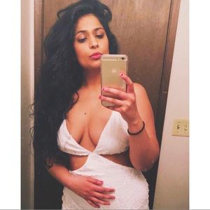 Tobi white sequin dress with cutouts